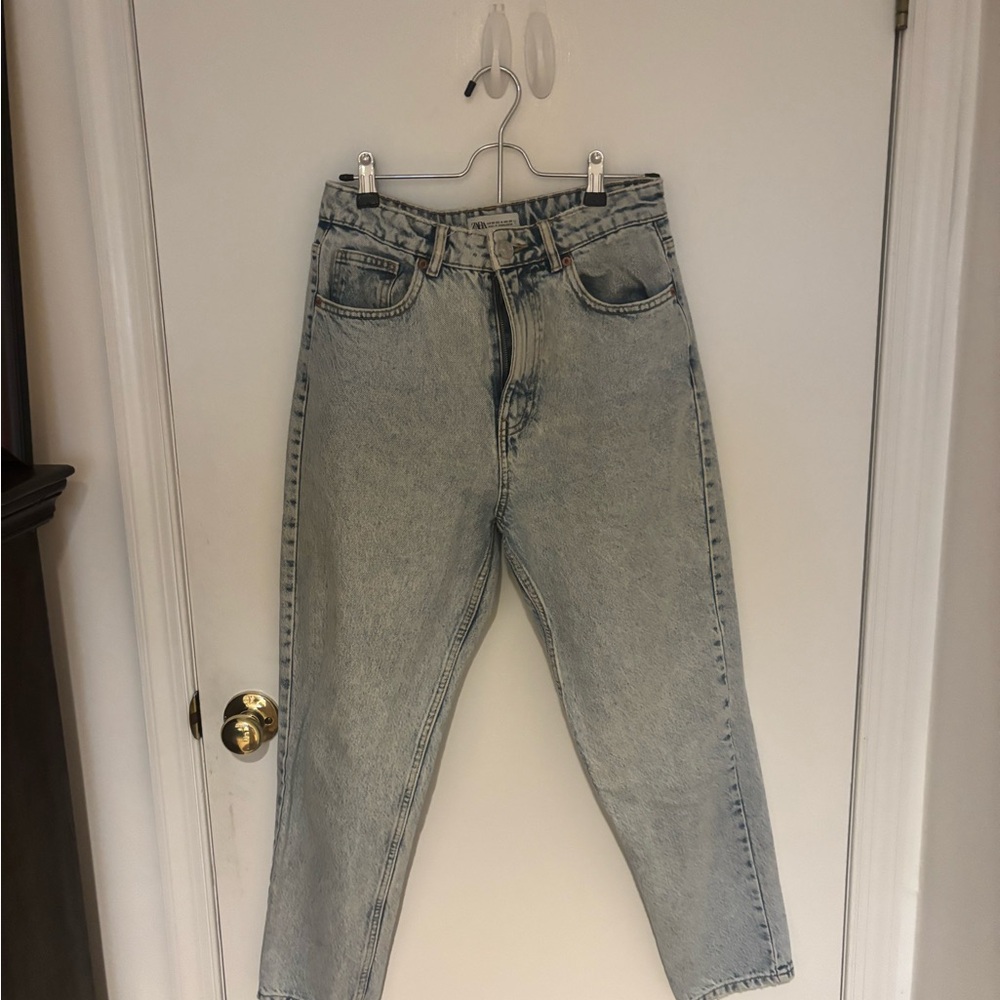 Zara Sky Blue Straight Leg Jeans